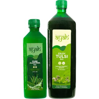 Ayah Aloe Vera Giloy Tulsi Juice / Ras - 500ml + 1000ml Ayah Aloe Vera Giloy Tulsi Juice / Ras - 500ml + 1000ml