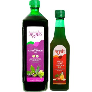 Ayah Apple Cider Vinegar Neem Karela Jamun Juice / Ras - 500ml + 1000ml Ayah Apple Cider Vinegar Neem Karela Jamun Juice / Ras - 500ml + 1000ml
