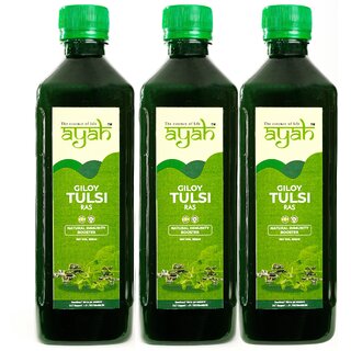 Ayah Giloy Tulsi Ras / Juice - Super Saver Pack of 3 x 500ml Ayah Giloy Tulsi Ras / Juice - Super Saver Pack of 3 x 500ml