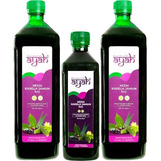 Ayah Pure Natural Neem Karela Jamun Ras / Juice - 2L + 500ml Ayah Pure Natural Neem Karela Jamun Ras / Juice - 2L + 500ml