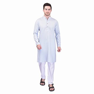                       PrintCultr Men Kurta and Pyjama Set (Grey)                                              