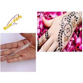 Heena Needle Glass syringe 2ml with 10pcs steel needle different size - Best for Mehandi(Henna) Lovers Birds' Park