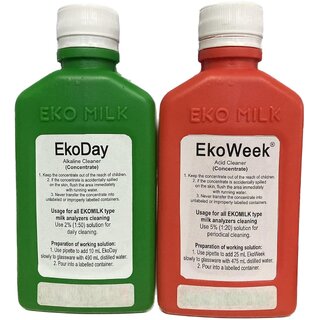 (Combo fo 2) Eko Day and EKO WEEK Combo Milk Analyser Cleaners EKO MILK Machine Cleaner Safe for Copper safe for All Type of Milk Analysers Combo pack 200ml each EKO DAY And EKO WEEK (Combo fo 2) Eko Day and EKO WEEK Combo Milk Analyser Cleaners EKO MILK Machine Cleaner Safe for Copper safe for All Type of Milk Analysers Combo pack 200ml each EKO DAY And EKO WEEK