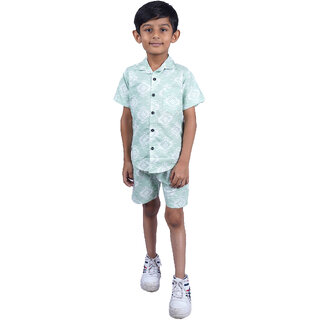 Kid Kupboard Cotton Boys Shirt and Short Set, Multicolor, Half-Sleeves, 7-8 Years KIDS7187 Kid Kupboard Cotton Boys Shirt and Short Set, Multicolor, Half-Sleeves, 7-8 Years KIDS7187