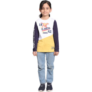                       Kid Kupboard Cotton Girls T-Shirt, Multicolor, Full-Sleeves, 7-8 Years KIDS7222                                              