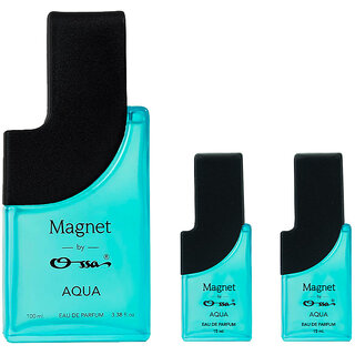 Ossa Magnet Aqua Unisex EDP 100ml, 15ml And 15ml Long Lasting Perfume Combo For Men And Women (Pack Of 3)