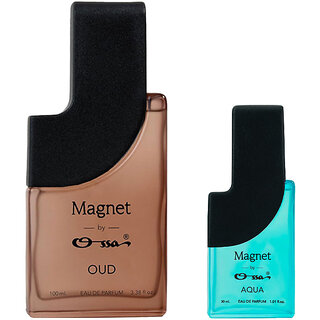 Ossa Magnet Oud 100ml And Aqua 30ml Unisex EDP Long Lasting Perfume Combo For Men And Women (Pack Of 2)