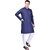 PrintCultr Men Kurta and Pyjama Set (Dark Blue, White)