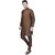 PrintCultr Men Kurta and Pyjama Set (Brown)