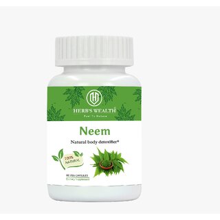 Herb's Wealth Neem Capsules, 500mg, 60 Veg Capsules, Natural Body Detoxifier, Regulates Blood Sugar Levels Herb's Wealth Neem Capsules, 500mg, 60 Veg Capsules, Natural Body Detoxifier, Regulates Blood Sugar Levels