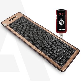 AGARO Corded Electric Heating Mat 14Pcs Half  683pcs Black Hexagon Diamond Stone for Blood Circulation