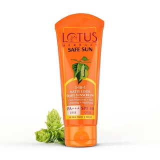 Lotus Herbals SafeSun 3in1 Matte look daily sunscreenTinted Sunscreen SPF 40 PA+++Dermatologically tested 50 g Lotus Herbals SafeSun 3in1 Matte look daily sunscreenTinted Sunscreen SPF 40 PA+++Dermatologically tested 50 g