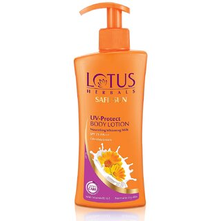                       Lotus Herbals Safe Sun UV Protect Body Lotion SPF 25 PA+++ Calendula Normal to Dry skin  Moisturising 250ml                                              