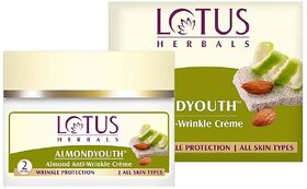 Lotus Herbals Almondyouth Almond Anti-Wrinkle Cream  For All Skin Types  50g