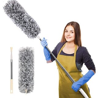 Microfiber Feather Duster for Cleaning with Telescopic Extension Pole Long Up to 100 Inches Bendable Head Microfiber Feather Duster for Cleaning with Telescopic Extension Pole Long Up to 100 Inches Bendable Head