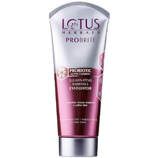                       Lotus Herbals Probrite Illuminating Radiance Exfoliator  Softens Skin  Preservative Free  Sulphate Free  100g                                              