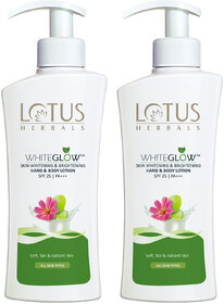 Lotus Herbals Whiteglow Skin Whitening  Brightening Hand  Body Lotion Spf-25  Pa+++270Ml ( Pack Of 2 )