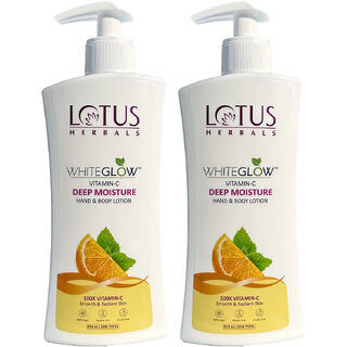 Lotus Herbals Whiteglow Vitamin C Deep Moisture Hand Body Lotion Moisturises And Brightens, 400Ml ( Pack Of 2 ) Lotus Herbals Whiteglow Vitamin C Deep Moisture Hand Body Lotion Moisturises And Brightens, 400Ml ( Pack Of 2 )