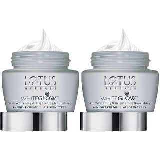 Lotus Herbals Whiteglow Skin Whitening Brightening Nourishing Night Cream, 60G ( Pack Of 2 ) Lotus Herbals Whiteglow Skin Whitening Brightening Nourishing Night Cream, 60G ( Pack Of 2 )