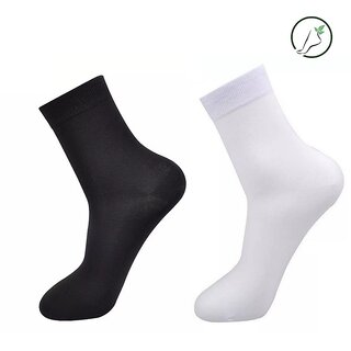 White and Black plain formal Lycra cotton socks/school socks - Pack of 2 (1 pair each) White and Black plain formal Lycra cotton socks/school socks - Pack of 2 (1 pair each)
