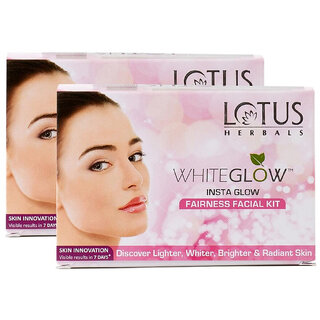 Lotus Herbals Whiteglow Insta Glow 1 Facial Kit For Radiant Glowing Skin Natural Ingredients 40G ( Pack Of 2 ) Lotus Herbals Whiteglow Insta Glow 1 Facial Kit For Radiant Glowing Skin Natural Ingredients 40G ( Pack Of 2 )