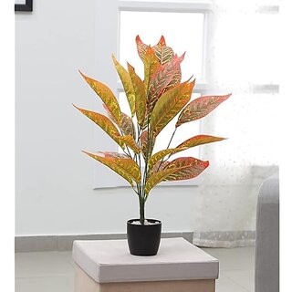 De Gardenia Artificial Tropical Monstera and Zebra Leaf Plant with Pot 26 Large Leaves 28Inch Height Realistic Plastic Palm Tree for Home and Garden Decor