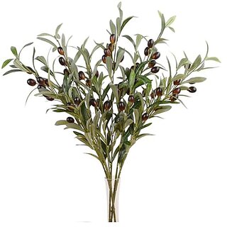 De Gardenia Faux Olive Branches Artificial Olive Branches with Fruits and Leaves | Decorative Fake Branches for Vases | Vase Not Included 100+ Leaves and 14+ Fruits | Pack of 3 Sticks De Gardenia Faux Olive Branches Artificial Olive Branches with Fruits and Leaves | Decorative Fake Branches for Vases | Vase Not Included 100+ Leaves and 14+ Fruits | Pack of 3 Sticks