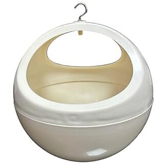 De Gardenia Round Hanging Planters with Metal Chain | Crystal Plastic Flower Pots for Home Garden and Balcony | Stylish Hanging Basket for Indoor and Outdoor Decor White (4) De Gardenia Round Hanging Planters with Metal Chain | Crystal Plastic Flower Pots for Home Garden and Balcony | Stylish Hanging Basket for Indoor and Outdoor Decor White (4)