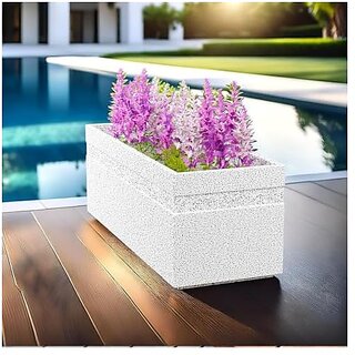 De Gardenia FOXB GT Rectangle Pots for Plants Durable Lightweight Polymers Indoor/Outdoor Flower Pot for Living Room Balcony Garden and Office Decor (Marble White 36 Inch) De Gardenia FOXB GT Rectangle Pots for Plants Durable Lightweight Polymers Indoor/Outdoor Flower Pot for Living Room Balcony Garden and Office Decor (Marble White 36 Inch)
