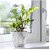 De Gardenia Artificial Melamine Marble Texture Flower Pots | Indoor Pots for Living Room Office and Home Decor | Plant Not Included (White_2) Pack of-1