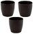 De Gardenia Flower Pots - 4.4 Inch Plastic Flower Pots | Modern Decorative Indoor Outdoor Planters/Pots - Plant Not Included - Pack of (3 Black)