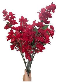 De Gardenia Artificial Bougainvillea Sticks - Set of 2 | Home and Office Dxc3xa9cor Perfect for Christmas Decoration and Craft Wedding Centerpiece (42 inches) (Red)