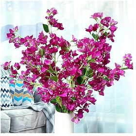 De Gardenia Artificial Bougainvillea Sticks - Set of 2 | Home and Office Dxc3xa9cor Perfect for Christmas Decoration and Craft Wedding Centerpiece (42 inches) (Purple)