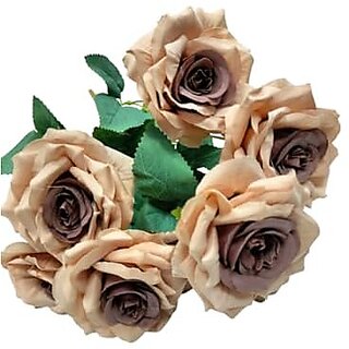 De Gardenia Artificial Rose Flowers Bunch 9 Flower Heads 10 x 17.5 Inches Home Decor Office Decor Perfect for Gifting (1 Beige & Brown) De Gardenia Artificial Rose Flowers Bunch 9 Flower Heads 10 x 17.5 Inches Home Decor Office Decor Perfect for Gifting (1 Beige & Brown)