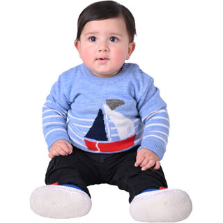                       Kid Kupboard Cotton Baby Boys Sweatshirt, Blue, Full-Sleeves, 12-18 Months KIDS7242                                              