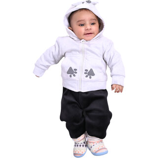                       Kid Kupboard Cotton Baby Boys Jacket, White, Full-Sleeves, 3-6 Months KIDS7246                                              