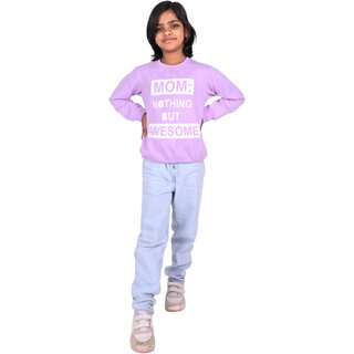                       Kid Kupboard Cotton Girls Sweatshirt, Purple, Full-Sleeves, 8-9 Years KIDS7252                                              