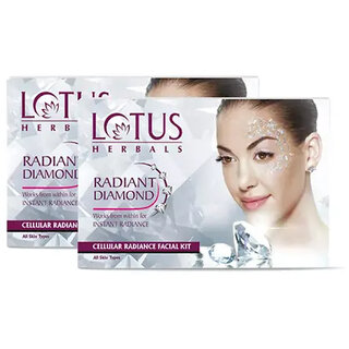 Lotus Herbals Radiant Diamond Cellular Radiance 1 Facial Kit With Diamon Dust Cinnamon 37G ( Pack Of 2 ) Lotus Herbals Radiant Diamond Cellular Radiance 1 Facial Kit With Diamon Dust Cinnamon 37G ( Pack Of 2 )