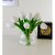 De Gardenia Artificial Tulip Flower Sticks 13.5 Inch Tall Faux White Tulips for Vase Arrangements Home Decor and Special Occasions (Vase Not Included)