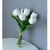 De Gardenia Artificial Tulip Flower Sticks 13.5 Inch Tall Faux White Tulips for Vase Arrangements Home Decor and Special Occasions (Vase Not Included)