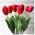 De Gardenia Artificial Tulip Flower Sticks 13.5 Inch Tall Faux Red Tulips for Vase Arrangements Home Decor and Special Occasions (Vase Not Included)