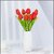 De Gardenia Artificial Tulip Flower Sticks 13.5 Inch Tall Faux Red Tulips for Vase Arrangements Home Decor and Special Occasions (Vase Not Included)
