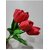 De Gardenia Artificial Tulip Flower Sticks 13.5 Inch Tall Faux Red Tulips for Vase Arrangements Home Decor and Special Occasions (Vase Not Included)