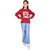 Kid Kupboard Cotton Girls Sweatshirt, Maroon, Full-Sleeves, 9-10 Years KIDS7256