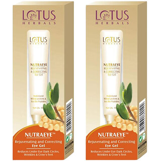                       Lotus Herbals Nutraeye Rejuvenating  Correcting Eye Gel  Reduces Dark Circles  Under Eye Wrinkles  10G ( Pack Of 2 )                                              