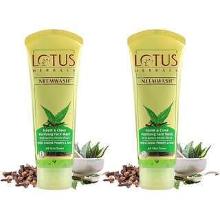 Lotus Herbals Neemwash Neem Clove Ultra Purifying Face Wash With Active Neem Slices 80Ml ( Pack Of 2 ) Lotus Herbals Neemwash Neem Clove Ultra Purifying Face Wash With Active Neem Slices 80Ml ( Pack Of 2 )