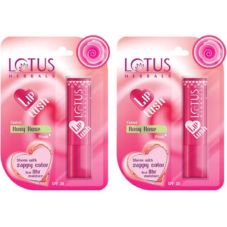 Lotus Herbals Lip Lush Tinted Lip Balm - Rosy Rose Blush Spf 20 8H Moisturisation 4G ( Pack Of 2 ) Lotus Herbals Lip Lush Tinted Lip Balm - Rosy Rose Blush Spf 20 8H Moisturisation 4G ( Pack Of 2 )
