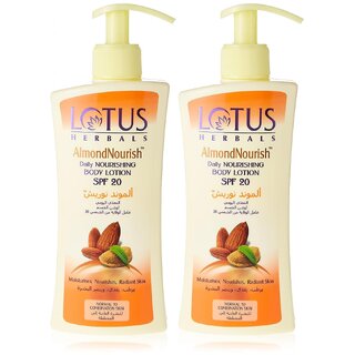                       Lotus Herbals Almondnourish Daily Nourishing Body Lotion  Moisturises And Nourishes Skin  Spf 20   250G ( Pack Of 2 )                                              