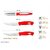 3 Pc Stainless Steel Knife Set Knife Set/PEELAR Set/3 PC/ Red  White