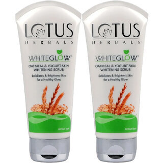 Lotus Herbals Whiteglow Oatmeal  Yogurt Skin Whitening Scrub 150G ( Pack Of 2 )